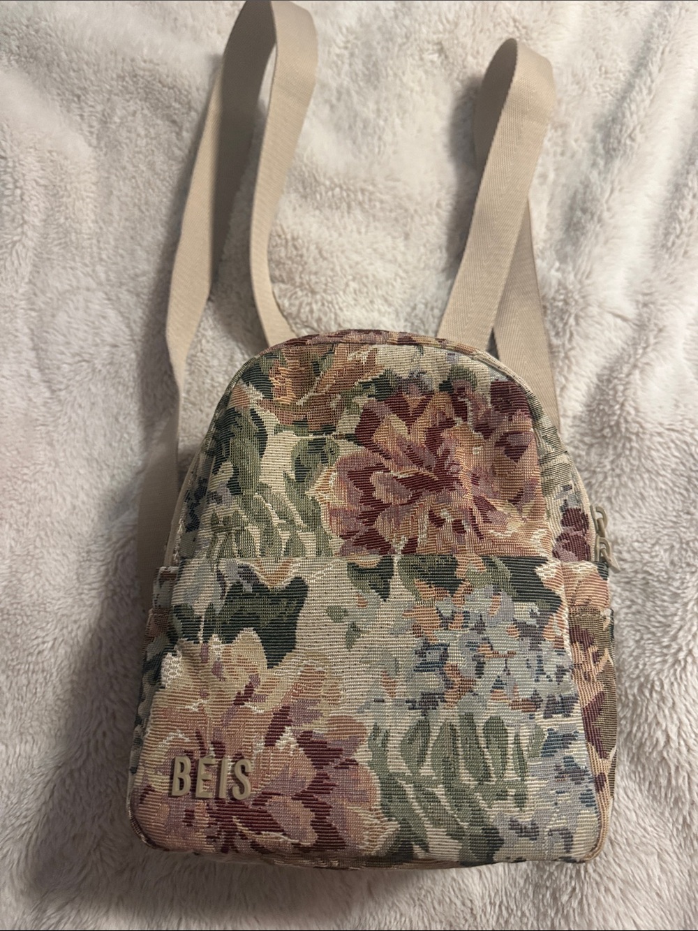 BEIS Floral Tapestry Mini Backpack in Multicolor